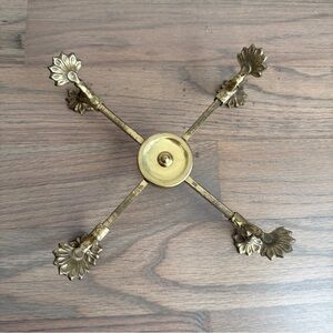 Vintage Decorative Brass Expandable Plant Basket Bowl Stand Adjustable Trivet